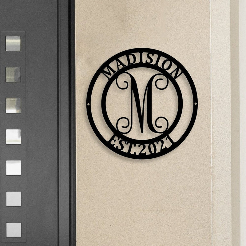 Custom Monogram Last Name Metal Sign - iWantDIY