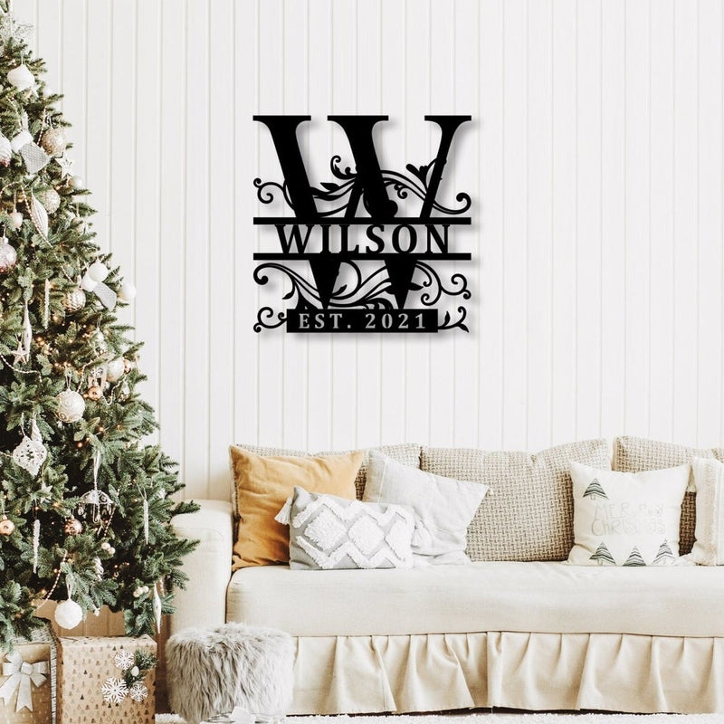 Custom Monogram Metal Name Sign for Housewarming Gift - iWantDIY