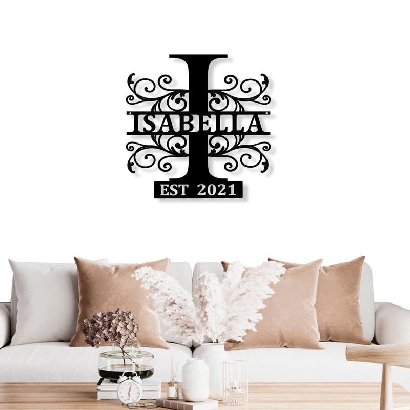 Custom Monogram Name Metal Sign - iWantDIY