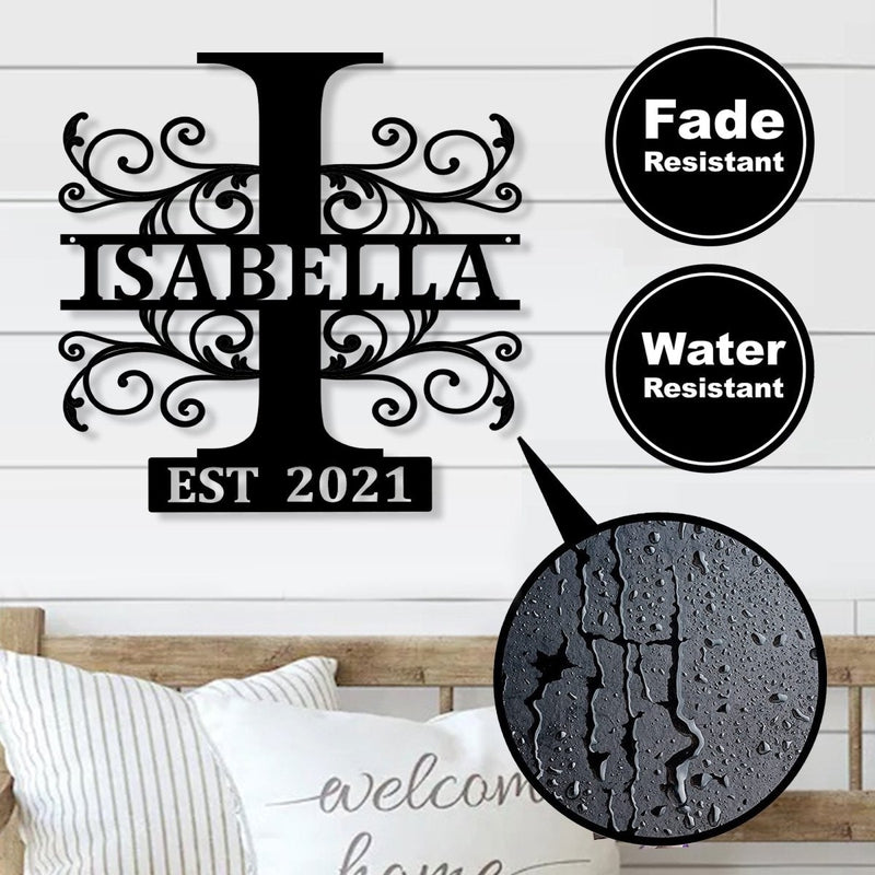 Custom Monogram Name Metal Sign - iWantDIY