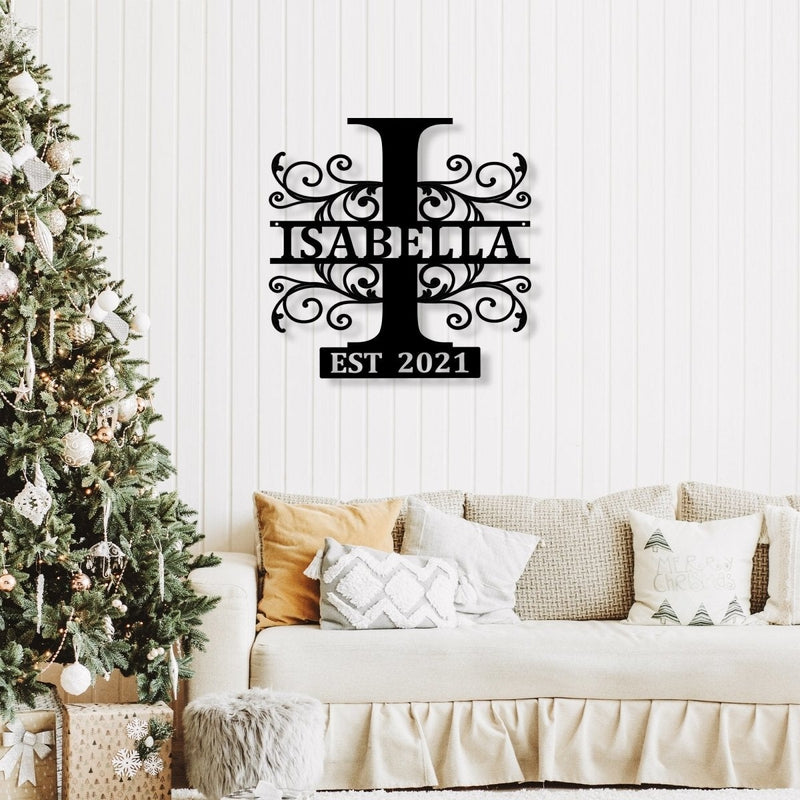 Custom Monogram Name Metal Sign - iWantDIY