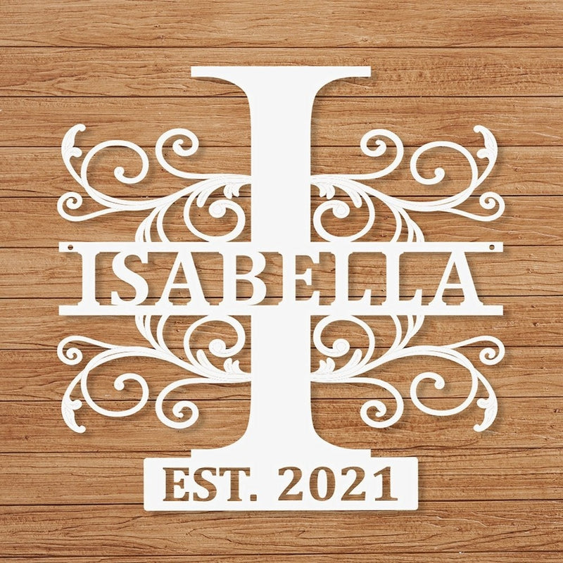 Custom Monogram Name Metal Sign - iWantDIY
