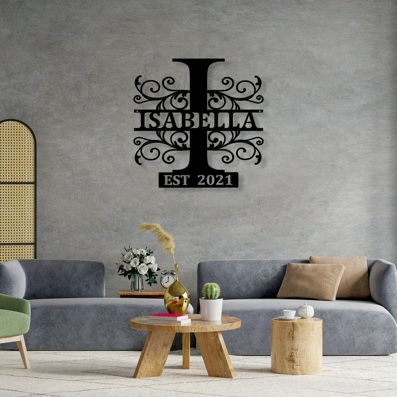 Custom Monogram Name Metal Sign - iWantDIY