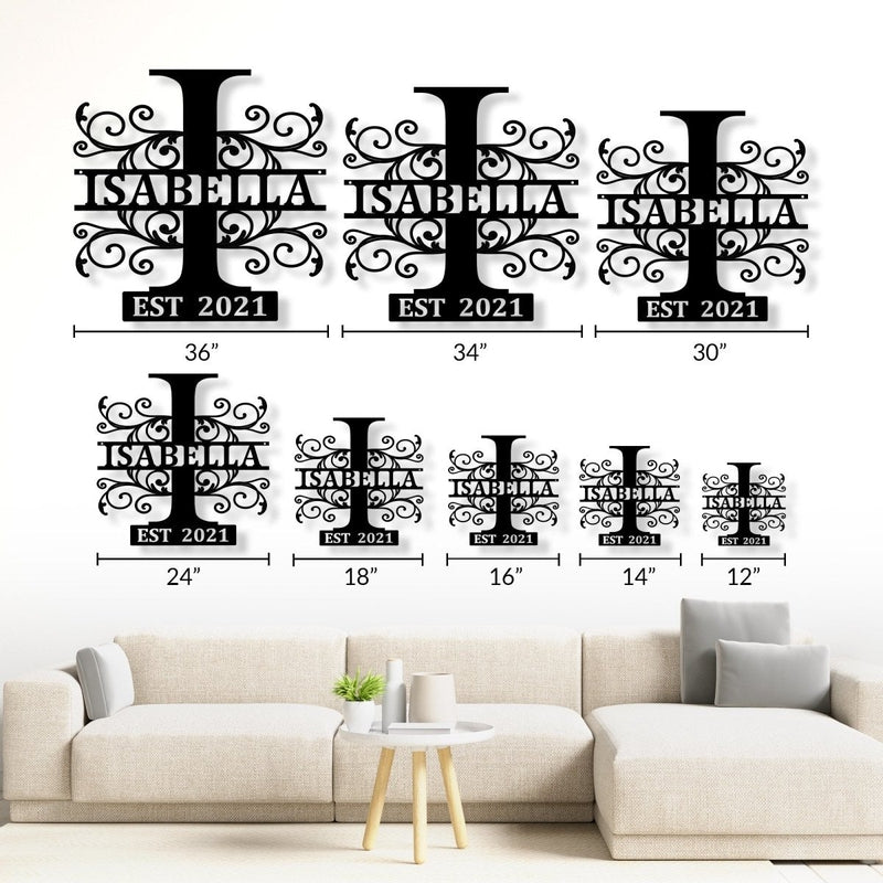 Custom Monogram Name Metal Sign - iWantDIY
