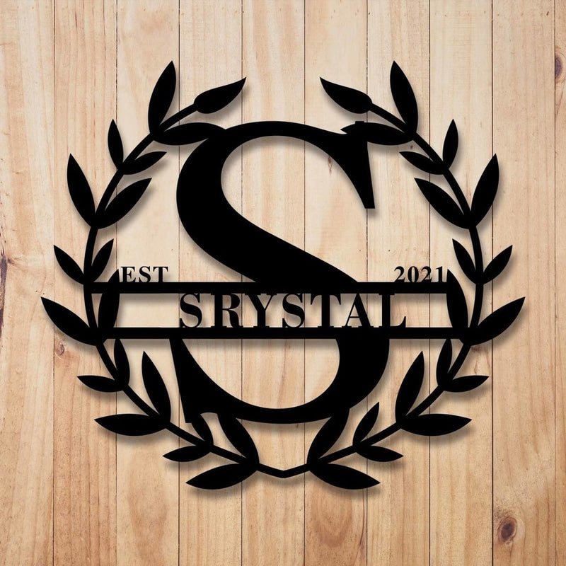 Custom Monogram Split Letter Name Metal Sign for Your Love - iWantDIY