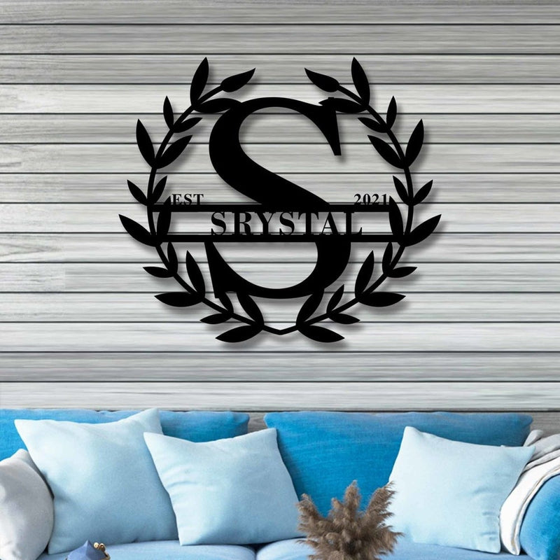 Custom Monogram Split Letter Name Metal Sign for Your Love - iWantDIY