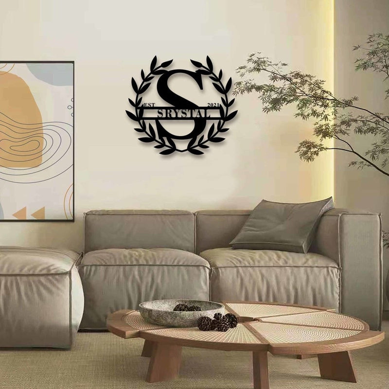 Custom Monogram Split Letter Name Metal Sign for Your Love - iWantDIY