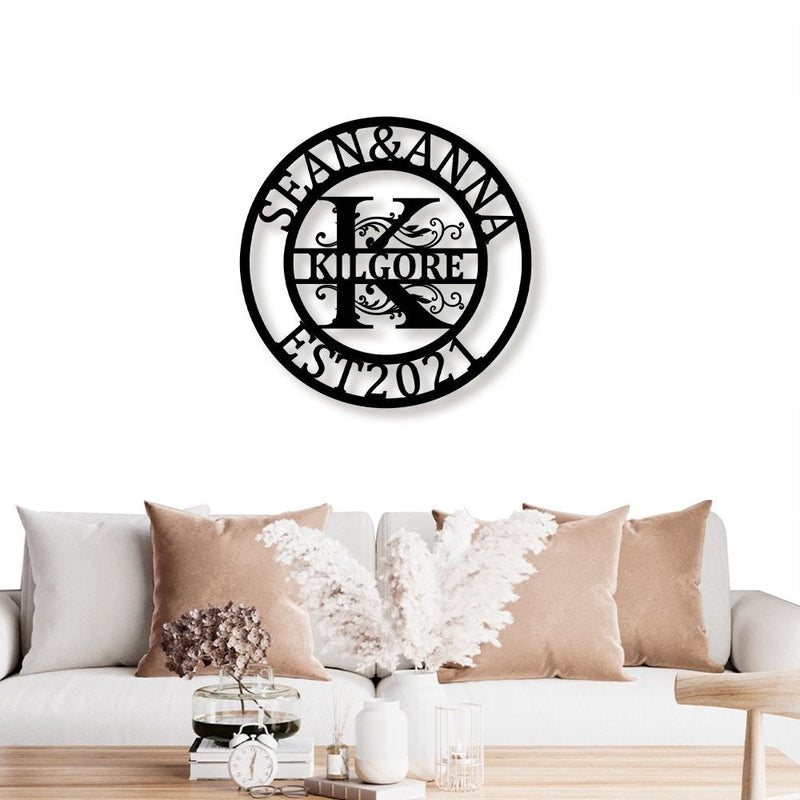 Custom Name Metal Signs Split Letter Wall Decor - iWantDIY