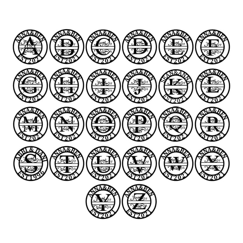 Custom Name Metal Signs Split Letter Wall Decor - iWantDIY