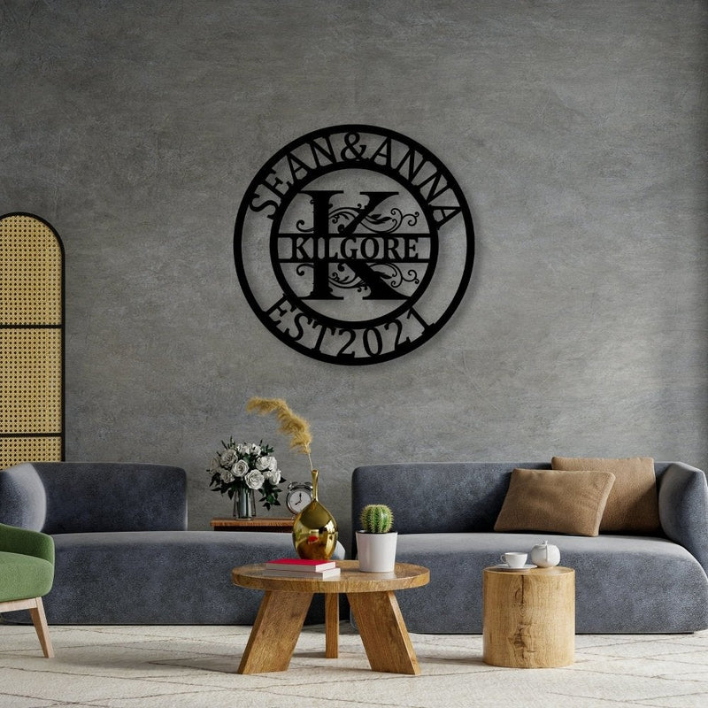 Custom Name Metal Signs Split Letter Wall Decor - iWantDIY