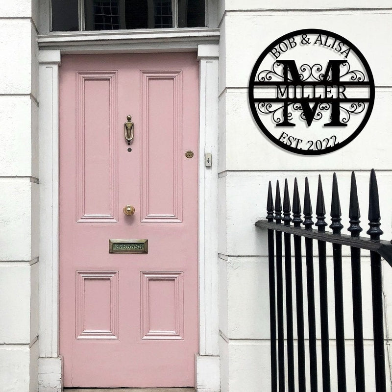 Custom Name Sign Initial Split Letter Monogram Sign Wedding Housewarming Gift - iWantDIY