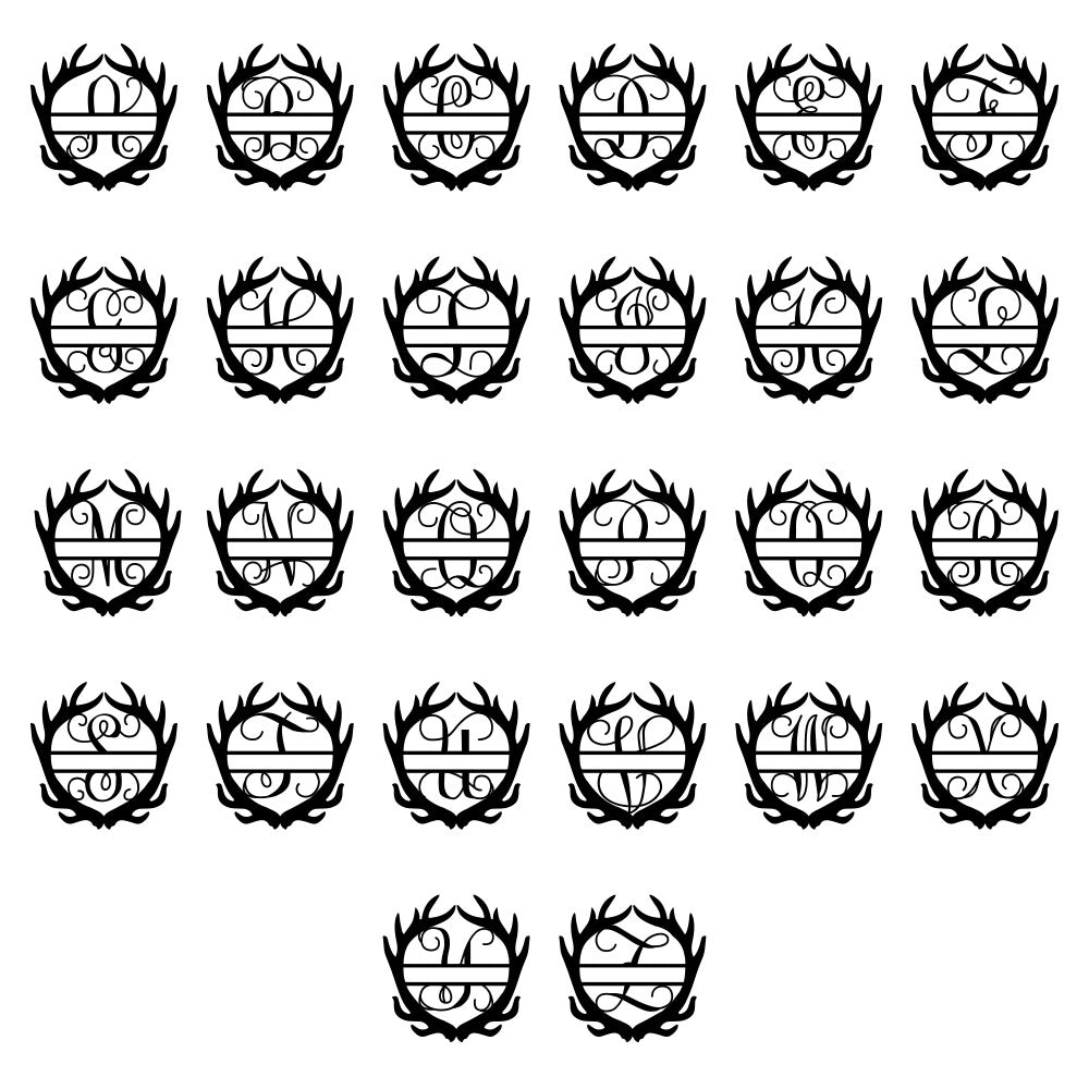 Custom Deer Antler Monogram Name Metal Sign For Living Room Decor