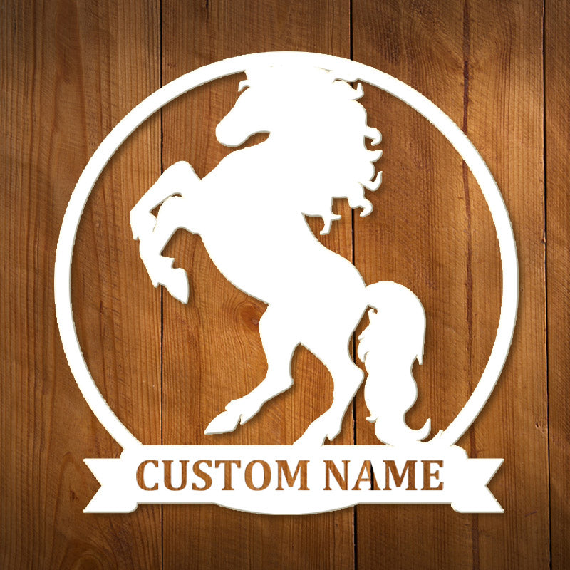 Custom Family Name Metal Horse Sign For Yard &amp; Garden Decor