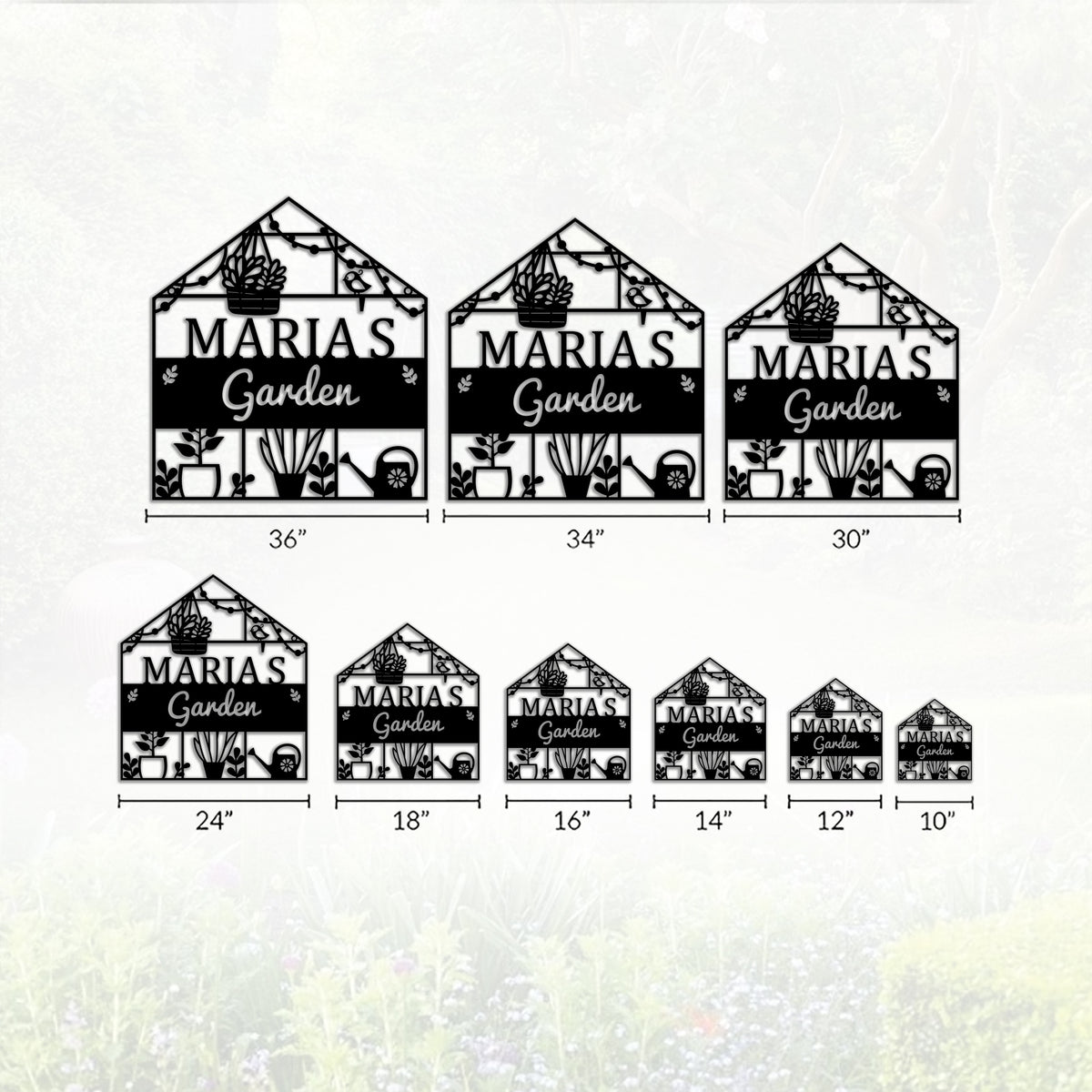 Custom Metal Greenhouse Sign Hanging Garden Sign