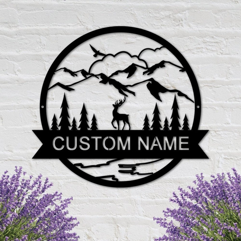 Personalized Deer Metal Sign Name Signs for Best Christmas Gift - iWantDIY