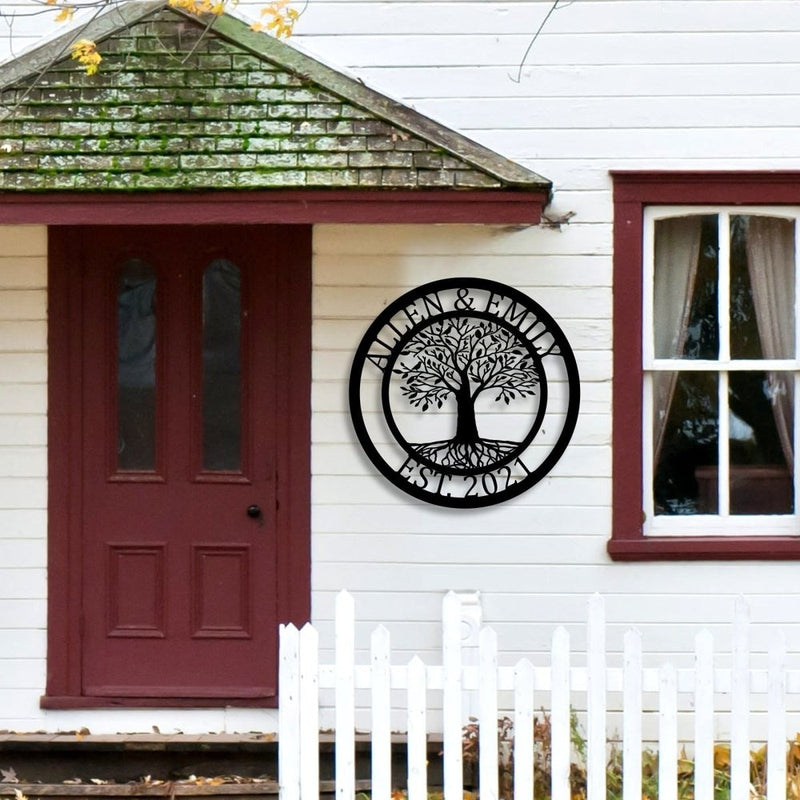 Personalized Family Tree With Names, Metal Monogram Signs - iWantDIY