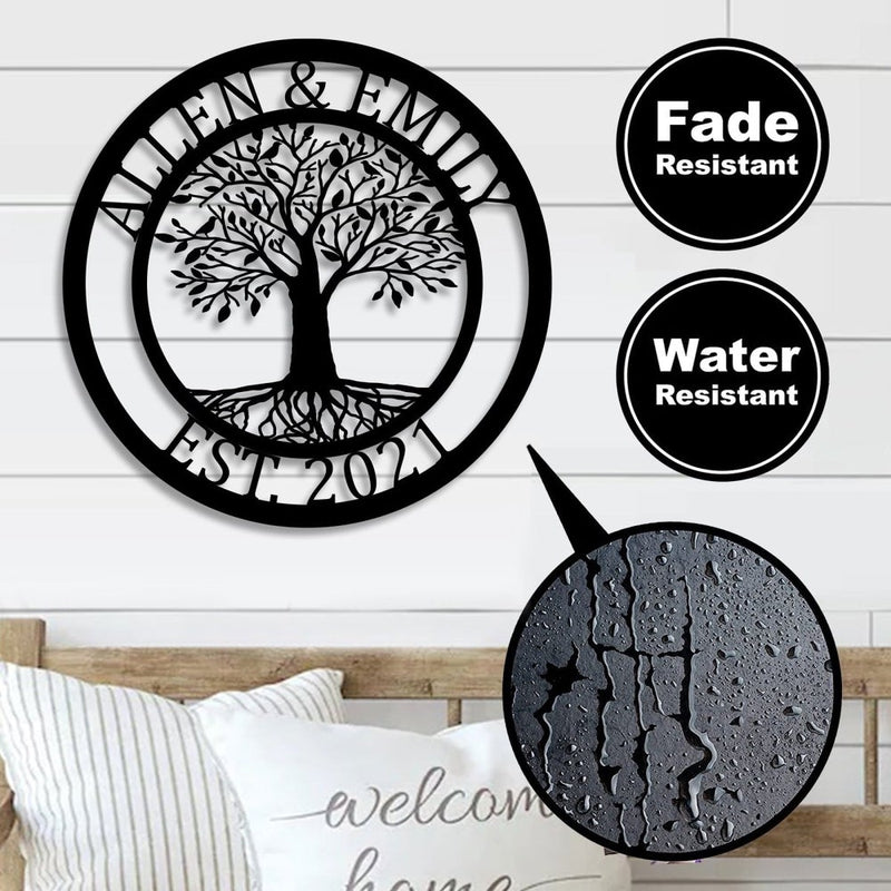 Personalized Family Tree With Names, Metal Monogram Signs - iWantDIY