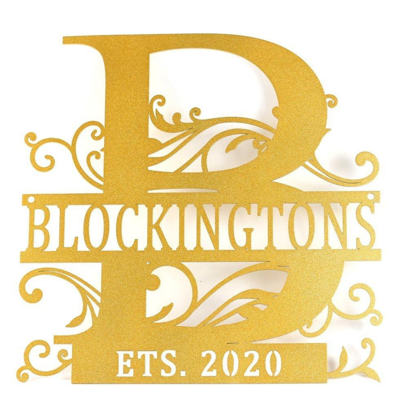 Personalized Family Last Name Sign Monogram Metal Art - iWantDIY