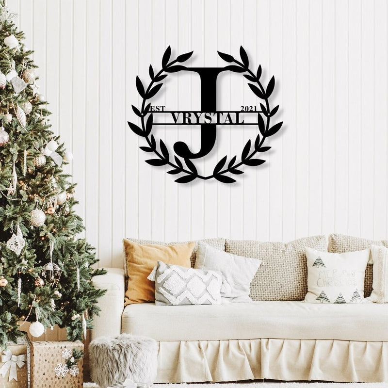 Personalized Last Name Monogram Metal Sign Custom by Yourself - iWantDIY