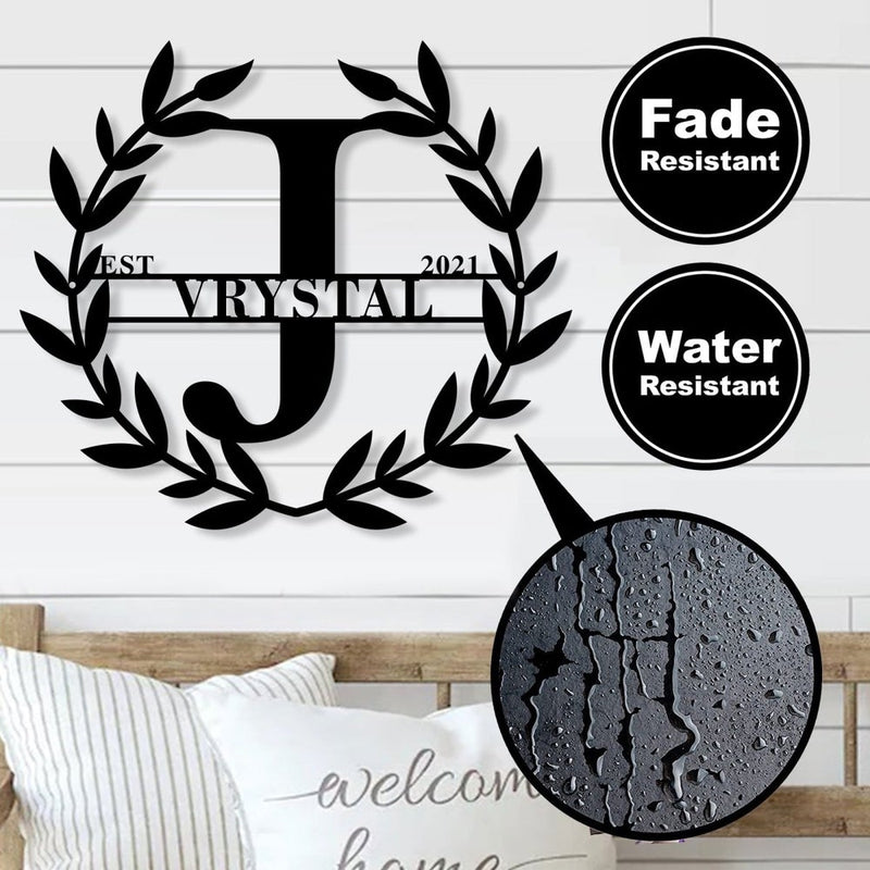 Personalized Last Name Monogram Metal Sign Custom by Yourself - iWantDIY