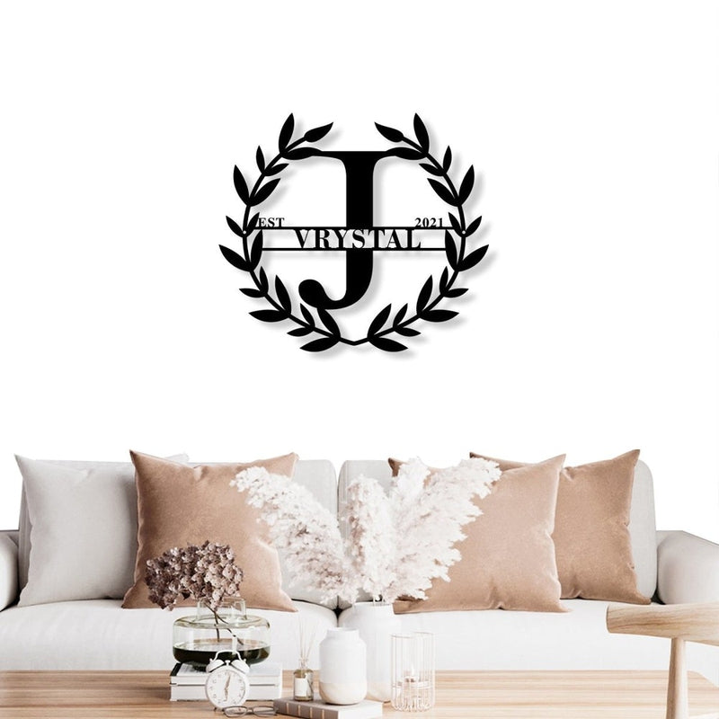 Personalized Last Name Monogram Metal Sign Custom by Yourself - iWantDIY