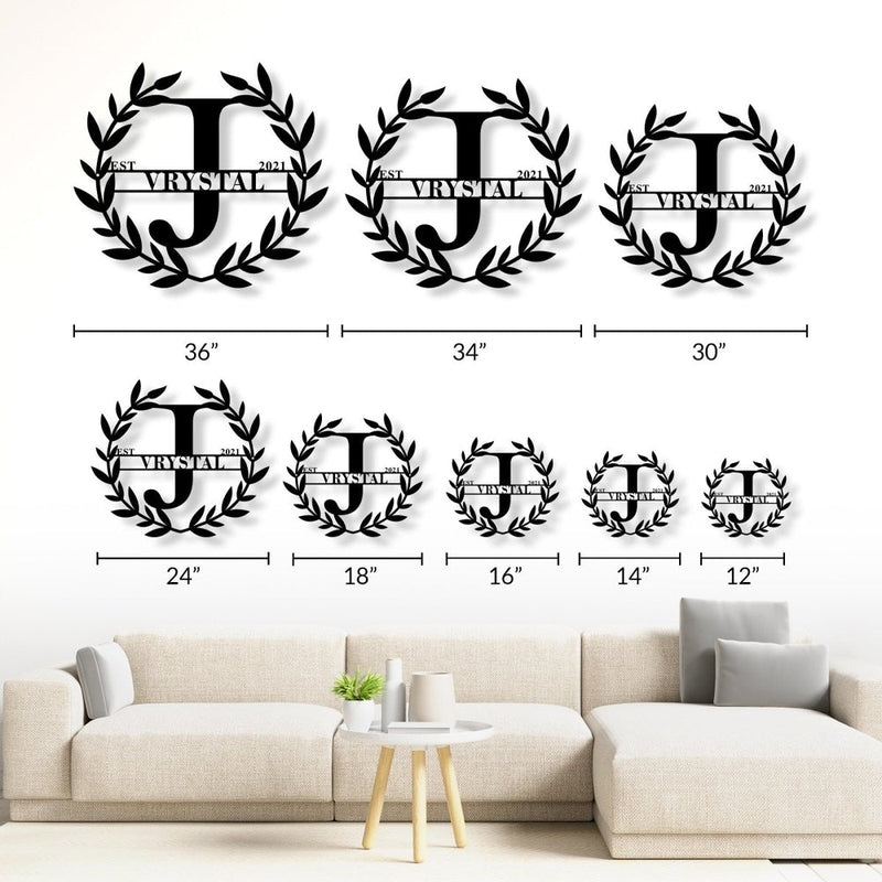 Personalized Last Name Monogram Metal Sign Custom by Yourself - iWantDIY