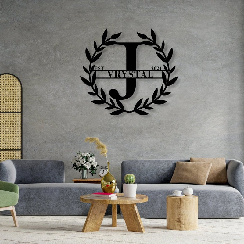 Personalized Last Name Monogram Metal Sign Custom by Yourself - iWantDIY