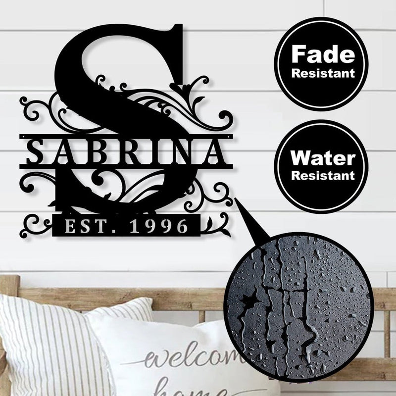 Personalized Metal Monogram Letters Name Sign - iWantDIY