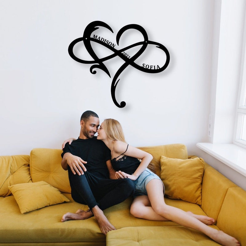 Personalized Monogram Split Letter Name Metal Sign for Your Love - iWantDIY