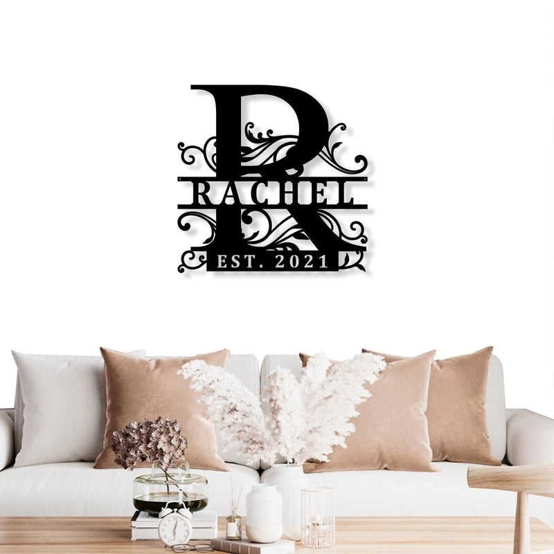 Personalized Steel Monogram Name Signs - iWantDIY